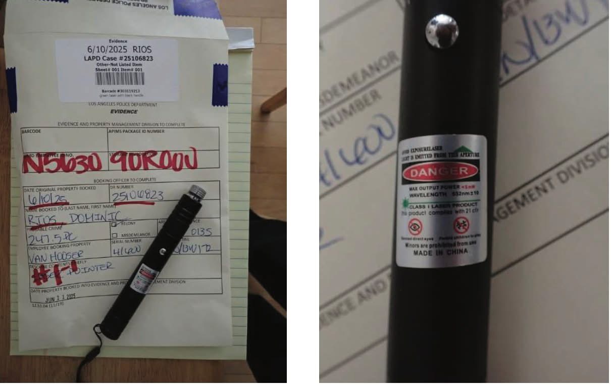 Dominic Rios of Hemet Charged After Allegedly Aiming Laser Pointer at LAPD Helicopter