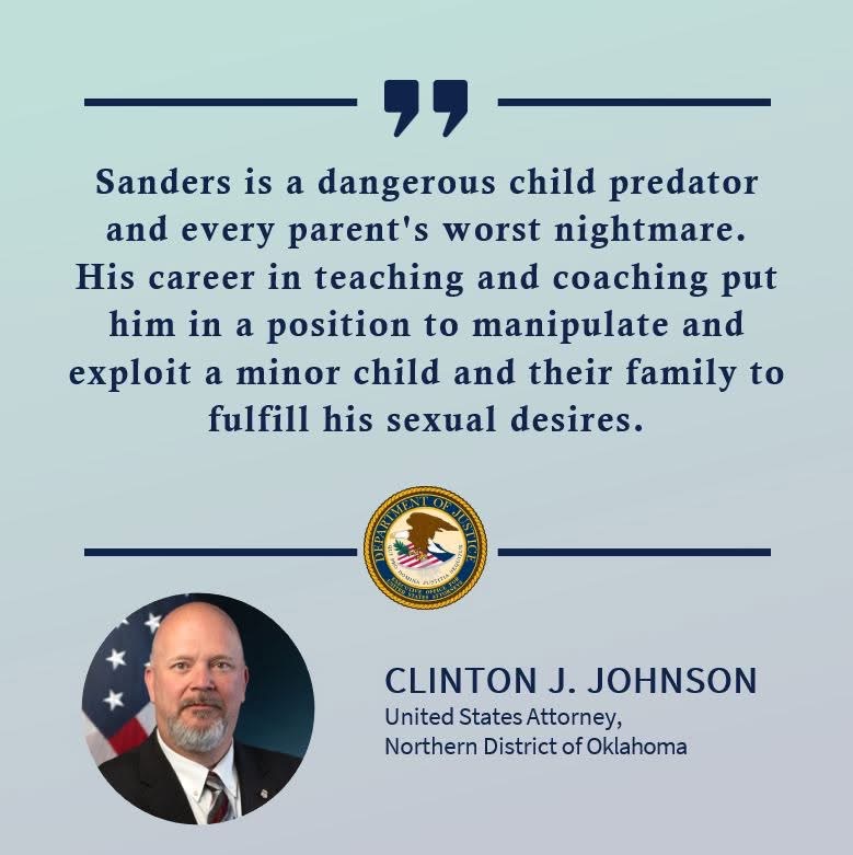 Former Missouri Middle School Teacher and Coach Sentenced to 30 Years in Federal Prison for Coercing and Sexually Abusing a Minor